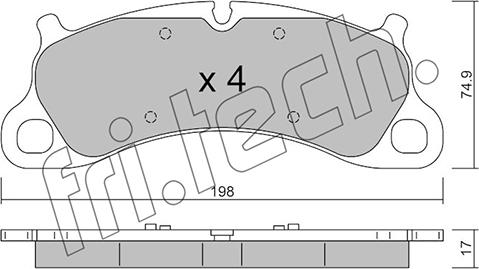 Fri.Tech. 1255.0 - Гальмівні колодки, дискові гальма autocars.com.ua