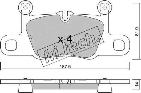 Fri.Tech. 1258.1 - Тормозные колодки, дисковые, комплект autodnr.net