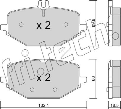 Fri.Tech. 1274.0 - Гальмівні колодки, дискові гальма autocars.com.ua