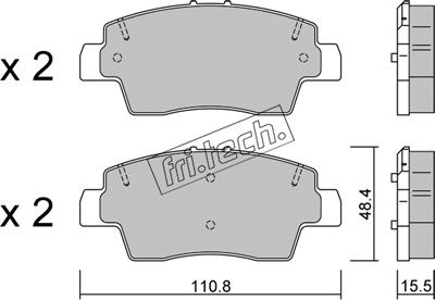 Fri.Tech. 1285.0 - Гальмівні колодки, дискові гальма autocars.com.ua