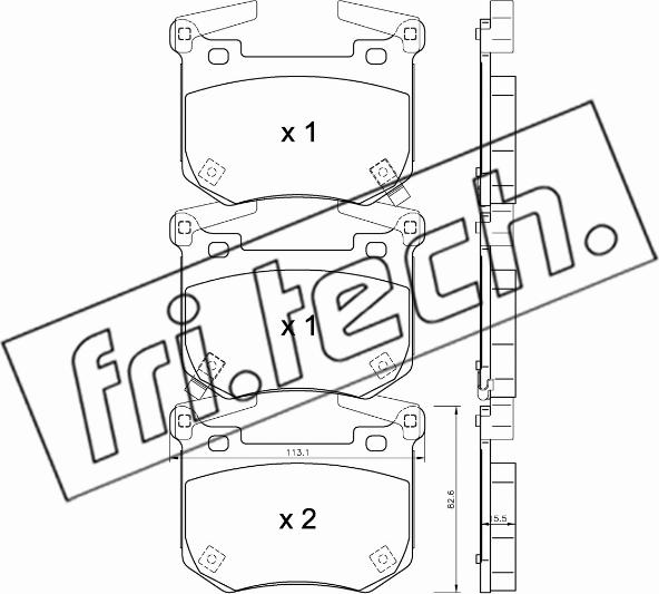 Fri.Tech. 1307.0 - Тормозные колодки, дисковые, комплект avtokuzovplus.com.ua