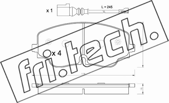 Fri.Tech. 1316.0 - Тормозные колодки, дисковые, комплект autodnr.net