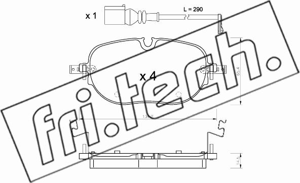 Fri.Tech. 1318.0 - Тормозные колодки, дисковые, комплект autodnr.net