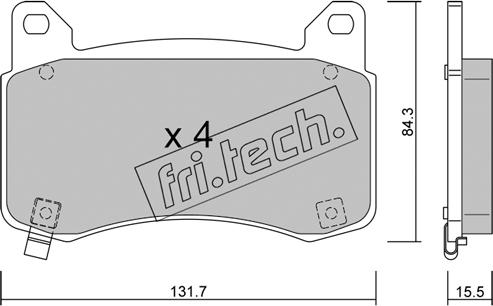 Fri.Tech. 1333.0 - Тормозные колодки, дисковые, комплект avtokuzovplus.com.ua