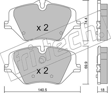 Fri.Tech. 1354.0 - Гальмівні колодки, дискові гальма autocars.com.ua