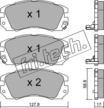 Fri.Tech. 142.0 - Тормозные колодки, дисковые, комплект autodnr.net