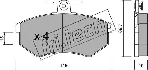 Fri.Tech. 151.2 - Тормозные колодки, дисковые, комплект autodnr.net