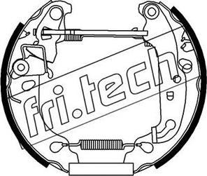 Fri.Tech. 16205 - Комплект гальм, барабанний механізм autocars.com.ua