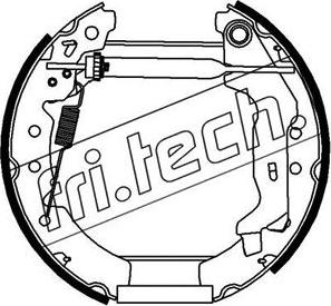 Fri.Tech. 16295 - Комплект гальм, барабанний механізм autocars.com.ua