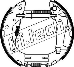 Fri.Tech. 16360 - Комплект гальм, барабанний механізм autocars.com.ua