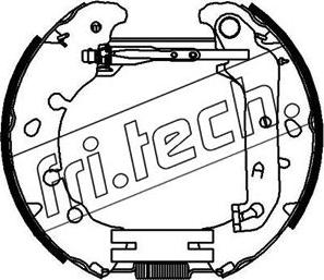 Fri.Tech. 16391 - Комплект гальм, барабанний механізм autocars.com.ua