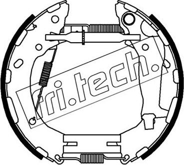 Fri.Tech. 16484 - Комплект гальм, барабанний механізм autocars.com.ua