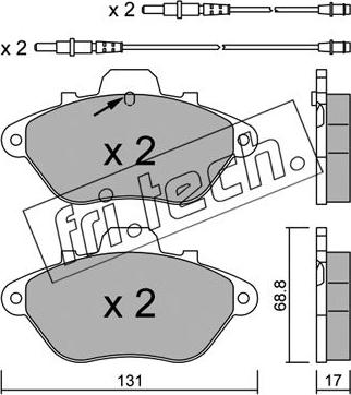 Fri.Tech. 192.1 - Тормозные колодки, дисковые, комплект avtokuzovplus.com.ua