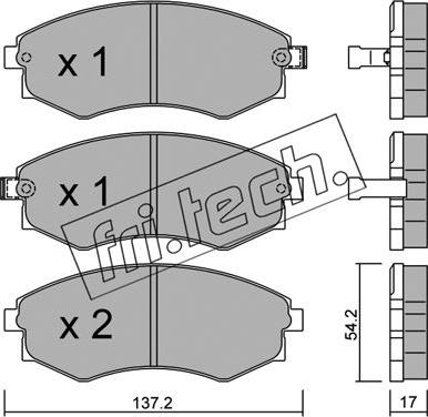 Fri.Tech. 195.0 - Тормозные колодки, дисковые, комплект avtokuzovplus.com.ua