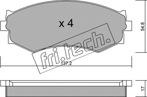 Fri.Tech. 197.0 - Тормозные колодки, дисковые, комплект avtokuzovplus.com.ua