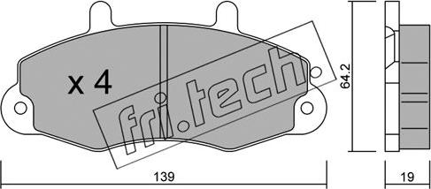 Fri.Tech. 201.0 - Гальмівні колодки, дискові гальма autocars.com.ua