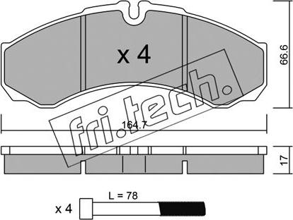 Fri.Tech. 221.3 - Гальмівні колодки, дискові гальма autocars.com.ua