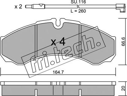 Fri.Tech. 221.7W - Тормозные колодки, дисковые, комплект autodnr.net