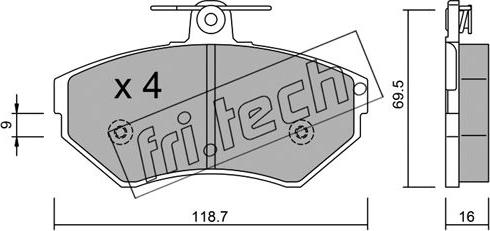 Fri.Tech. 224.1 - Гальмівні колодки, дискові гальма autocars.com.ua