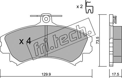 Fri.Tech. 225.1 - Гальмівні колодки, дискові гальма autocars.com.ua