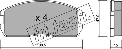 Fri.Tech. 247.0 - Тормозные колодки, дисковые, комплект avtokuzovplus.com.ua