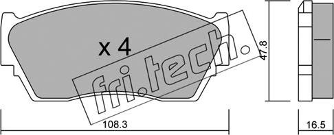 Fri.Tech. 255.0 - Тормозные колодки, дисковые, комплект autodnr.net