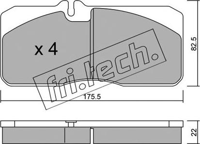 Fri.Tech. 280.0 - Гальмівні колодки, дискові гальма autocars.com.ua