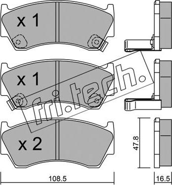 Fri.Tech. 286.0 - Гальмівні колодки, дискові гальма autocars.com.ua