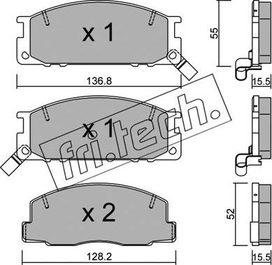 Fri.Tech. 289.0 - Тормозные колодки, дисковые, комплект avtokuzovplus.com.ua