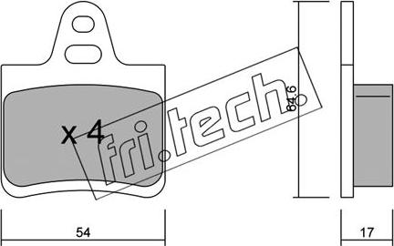 Fri.Tech. 293.0 - Тормозные колодки, дисковые, комплект avtokuzovplus.com.ua