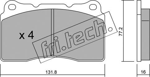 Fri.Tech. 297.1 - Тормозные колодки, дисковые, комплект avtokuzovplus.com.ua