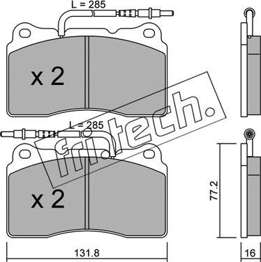 Fri.Tech. 297.2 - Тормозные колодки, дисковые, комплект avtokuzovplus.com.ua