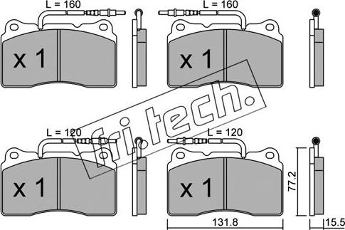 Fri.Tech. 297.3 - Тормозные колодки, дисковые, комплект avtokuzovplus.com.ua