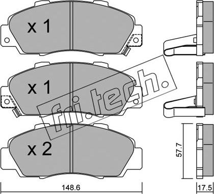 Fri.Tech. 307.0 - Тормозные колодки, дисковые, комплект avtokuzovplus.com.ua