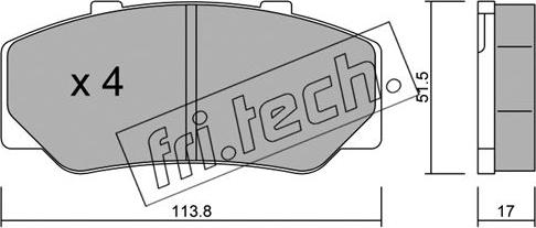 Fri.Tech. 317.0 - Гальмівні колодки, дискові гальма autocars.com.ua