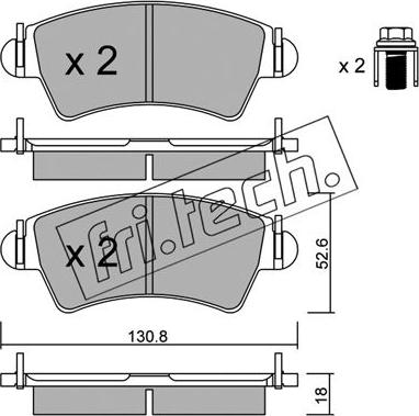 Fri.Tech. 322.0 - Тормозные колодки, дисковые, комплект avtokuzovplus.com.ua