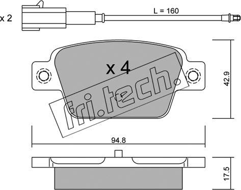 Fri.Tech. 332.1 - Гальмівні колодки, дискові гальма autocars.com.ua