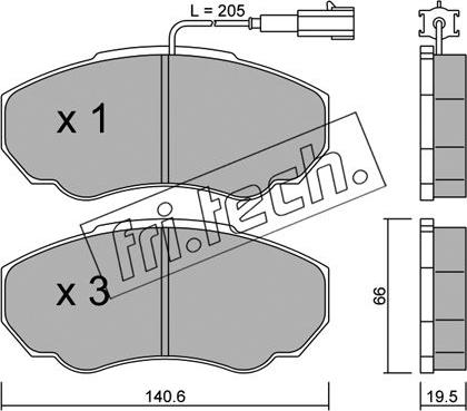 Fri.Tech. 334.0 - Тормозные колодки, дисковые, комплект avtokuzovplus.com.ua