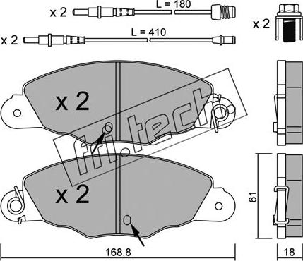 Fri.Tech. 343.0 - Тормозные колодки, дисковые, комплект avtokuzovplus.com.ua