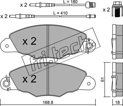 Fri.Tech. 343.1 - Тормозные колодки, дисковые, комплект avtokuzovplus.com.ua