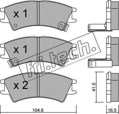 Fri.Tech. 370.0 - Тормозные колодки, дисковые, комплект avtokuzovplus.com.ua