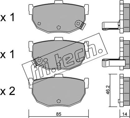 Fri.Tech. 371.0 - Тормозные колодки, дисковые, комплект autodnr.net