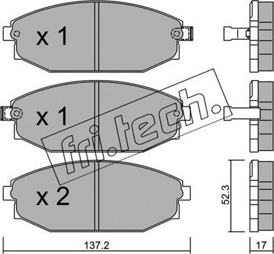 Fri.Tech. 372.0 - Тормозные колодки, дисковые, комплект avtokuzovplus.com.ua