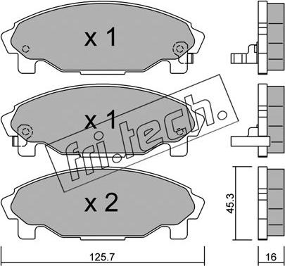 Fri.Tech. 388.0 - Тормозные колодки, дисковые, комплект avtokuzovplus.com.ua