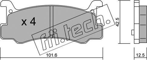 Fri.Tech. 398.0 - Тормозные колодки, дисковые, комплект avtokuzovplus.com.ua