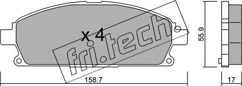 Fri.Tech. 421.0 - Гальмівні колодки, дискові гальма autocars.com.ua