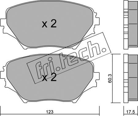 Fri.Tech. 445.0 - Тормозные колодки, дисковые, комплект avtokuzovplus.com.ua