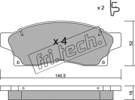 Fri.Tech. 460.0 - Гальмівні колодки, дискові гальма autocars.com.ua