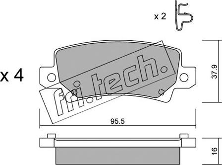 Fri.Tech. 463.0 - Тормозные колодки, дисковые, комплект avtokuzovplus.com.ua