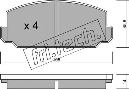 Fri.Tech. 477.0 - Тормозные колодки, дисковые, комплект avtokuzovplus.com.ua